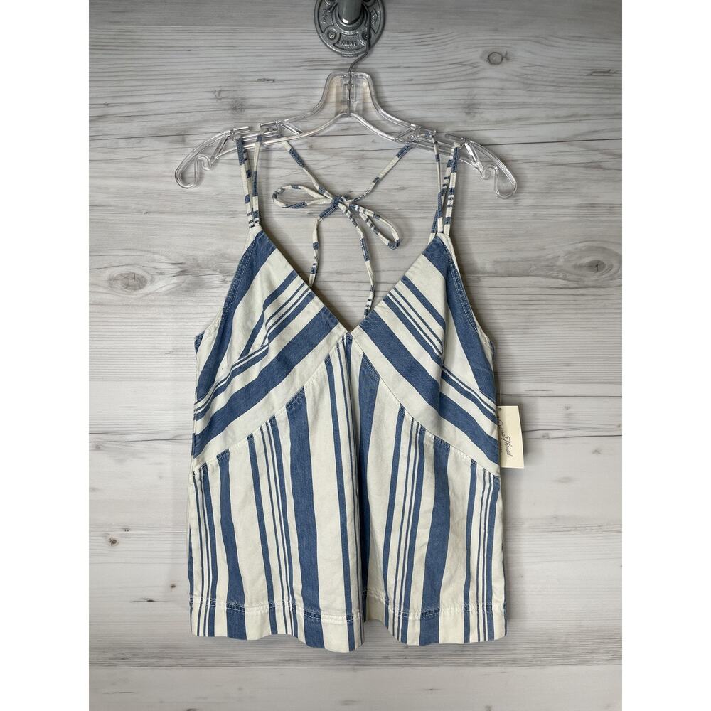 Universal Thread Womens Medium Blue Stripe Tie Back Cami Tank Top NWT 014087309